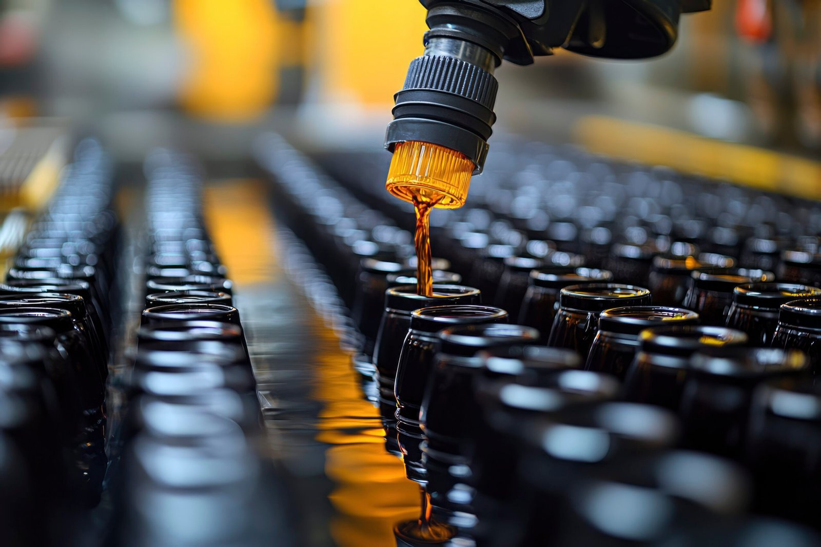 Automated liquid filling bottles manufacturing line scaled