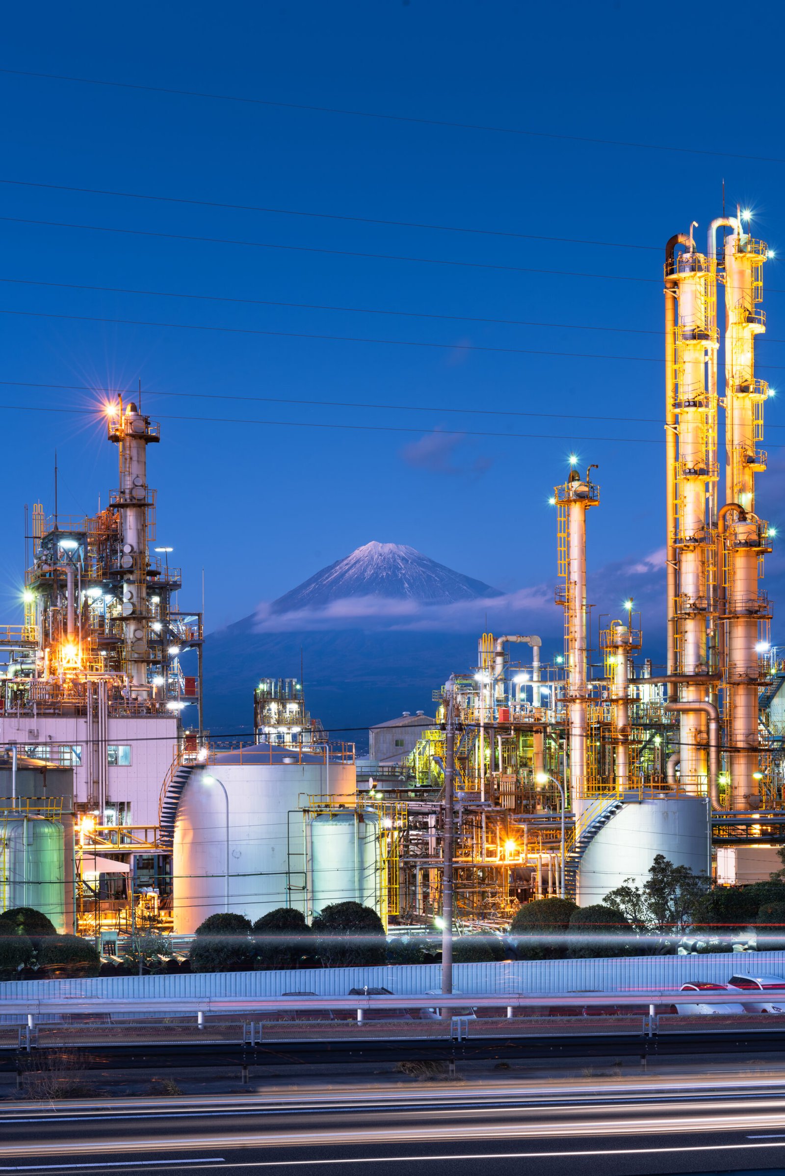 Mt fuji with factories at night in japan 2026 01 09 06 39 39 utc scaled